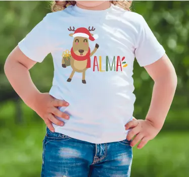 Kids t-shirt adorable reindeer delight - TenStickers