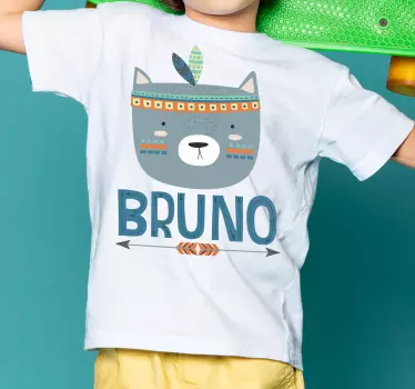 Kids t-shirt cute bear face design - TenStickers