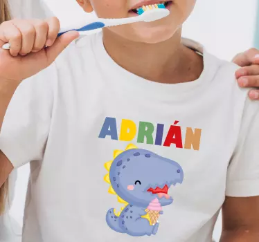 Kids t-shirt cute dinosaur with ice cream - TenStickers