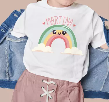 Kids t-shirt joyful rainbow customization - TenStickers