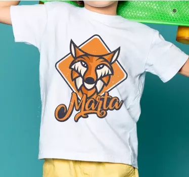 Kids t-shirt personalized fox with name - TenStickers