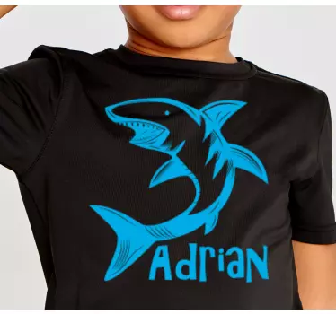 Kids t-shirt personalized shark design - TenStickers