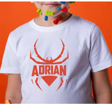 Kids t-shirt spider themed name tee - TenStickers