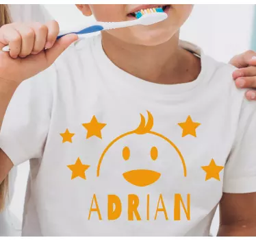 Kids t-shirt with joyful smiling character - TenStickers