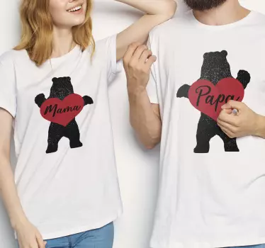 Mother and daughter t-shirt cute bear love - TenStickers