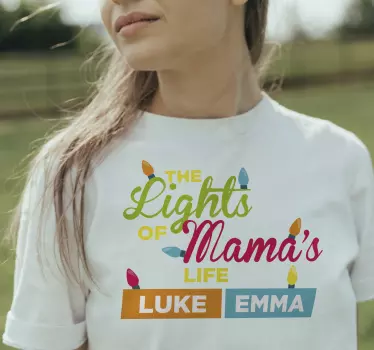 Mother and daughter t-shirt mama's lights party - TenStickers