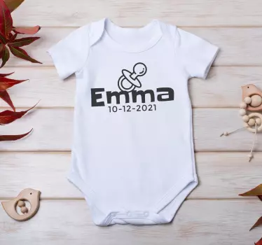 Pacifier with name baby shirt - TenStickers