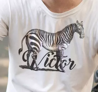 Personalized zebra name t-shirt - TenStickers