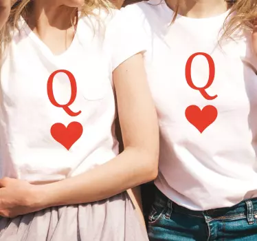 Q love embrace t-shirt with name - TenStickers