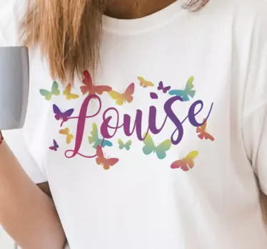 Radiant butterfly t-shirt with name - TenStickers