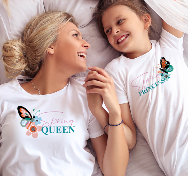Spring  and princess Mother daughter t shirt - TenStickers