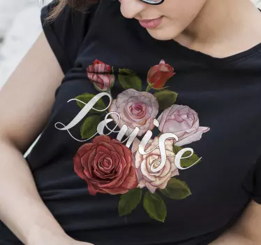 T-shirt with name floral lettering design - TenStickers