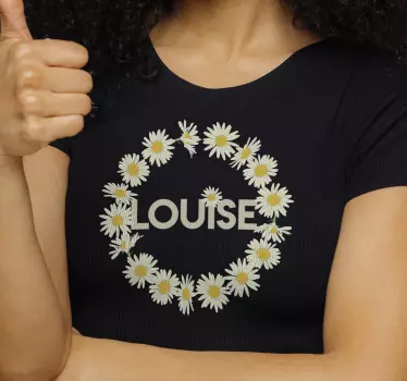 T-shirt with name floral name circle - TenStickers