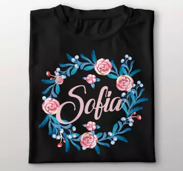 T-shirt with name floral name design - TenStickers