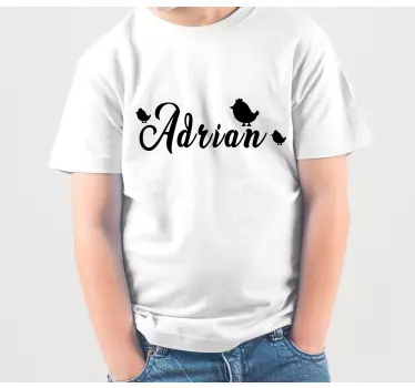 T-shirt with name personalized bird design - TenStickers