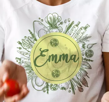 T-shirt with name personalized culinary flavor - TenStickers