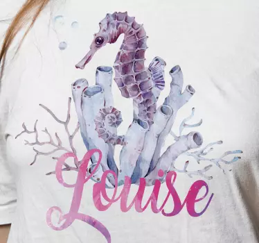 T-shirt with name seahorse name design - TenStickers