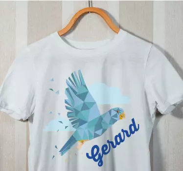 T-shirt with name stylized flying bird - TenStickers