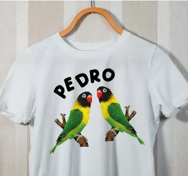 T-shirt with name vibrant parrots design - TenStickers