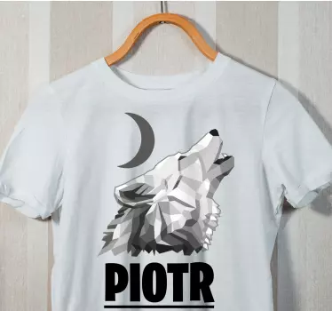 Wolf howling moon t-shirt - TenStickers