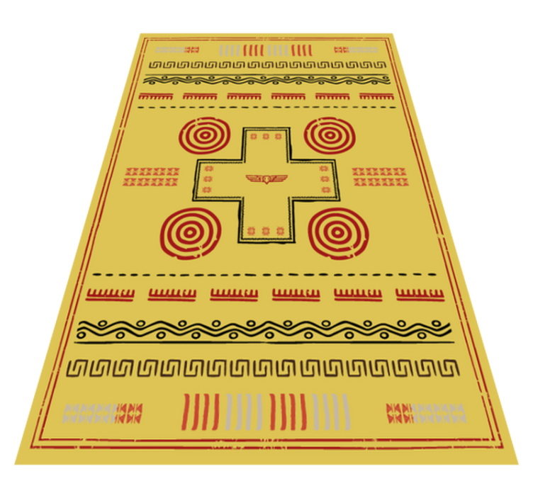 Ethnic design yellow vinyl rug - TenStickers