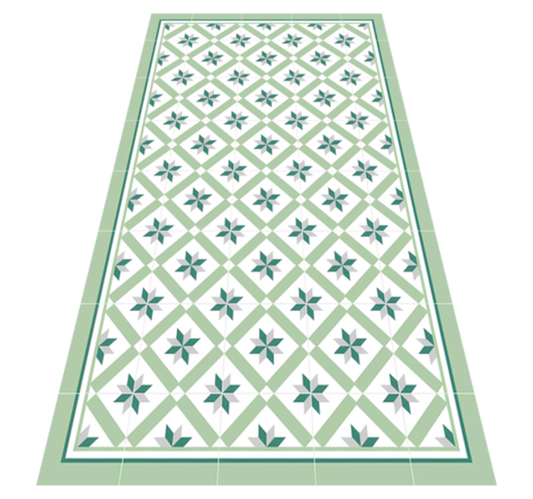 Hydraulic Green kitchen vinyl rug - TenStickers