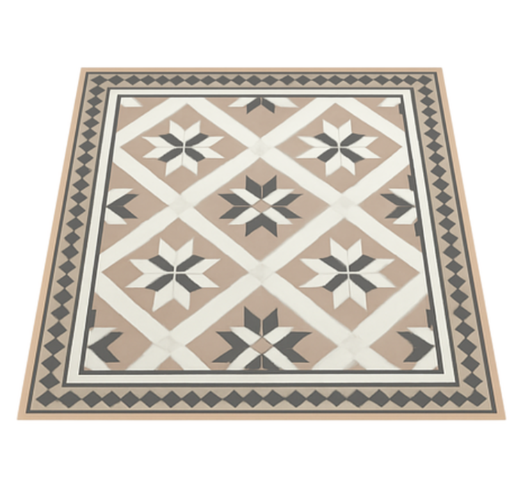 Beige Moroccan style tile vinyl rug - TenStickers