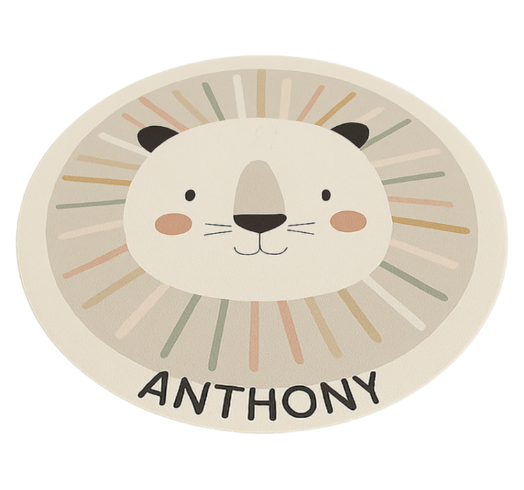 Custom beige lion vinyl rug - TenStickers