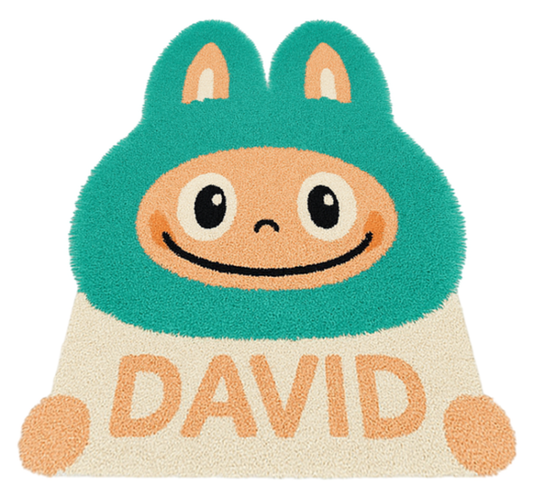 Custom turquoise Labubu  vinyl rug - TenStickers