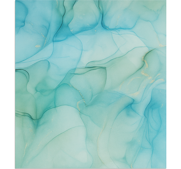 Turquoise wave effect marble vinyl rug - TenStickers