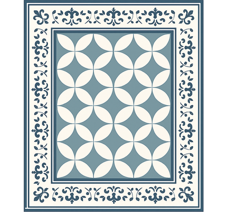 Quatrefoil Tile Pattern dining room vinyl rug - TenStickers