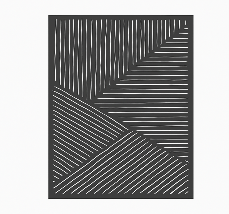 White wavy lines  kitchen vinyl rug - TenStickers