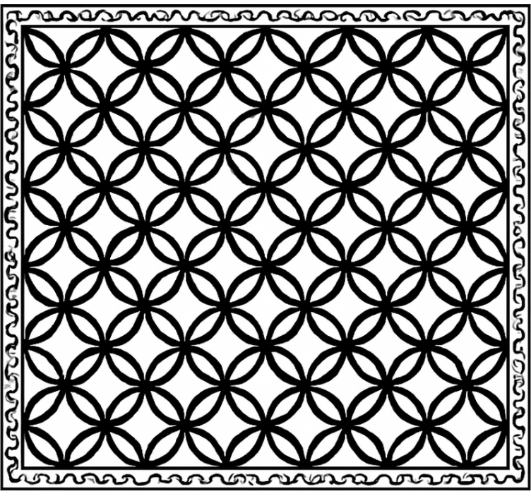 Black white ornate  kitchen vinyl rug - TenStickers