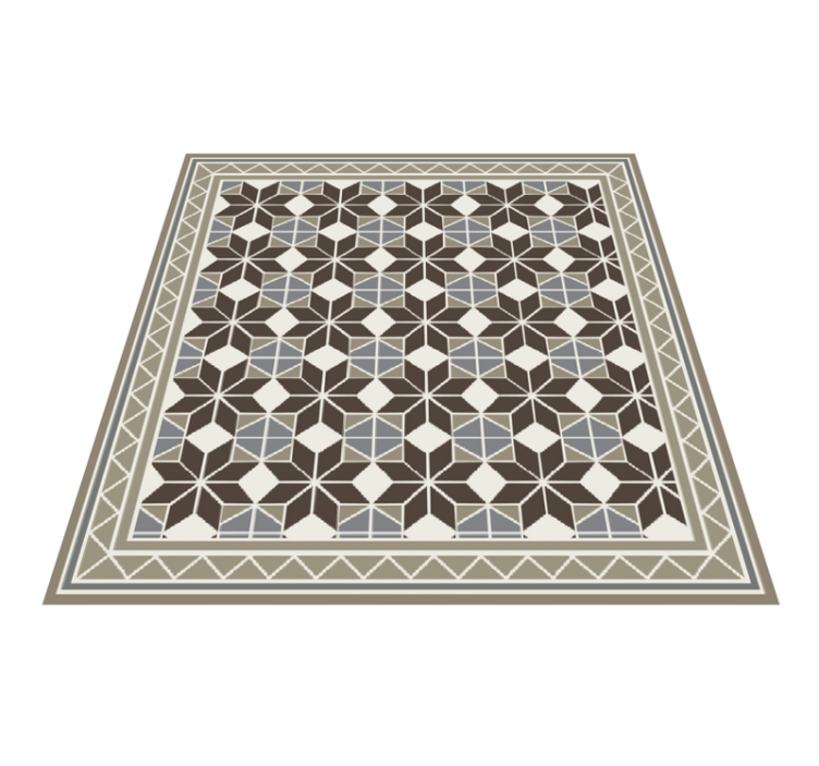 Living room vinyl rug rustic starburst design - TenStickers