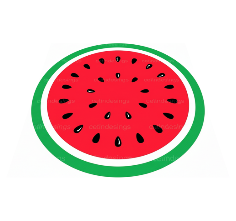 Circular vinyl rug whole watermelon design - TenStickers