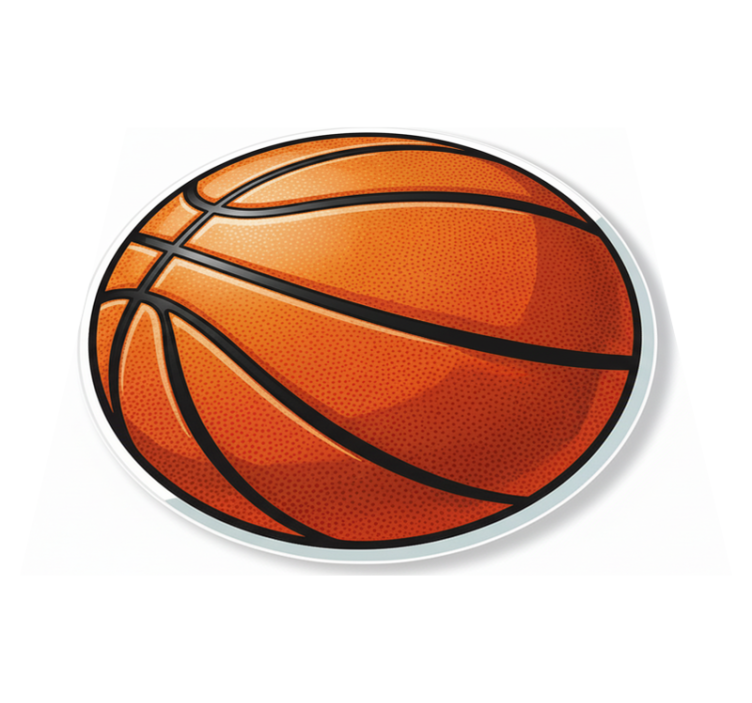 Circular vinyl rug orange basketball design - TenStickers