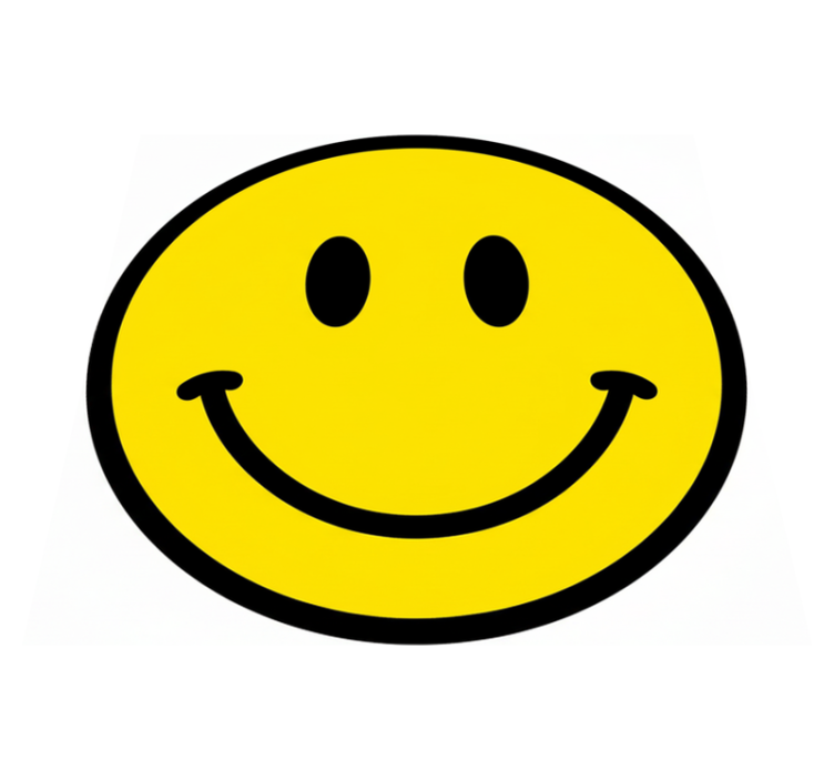 Circular vinyl rug with happy face design - TenStickers