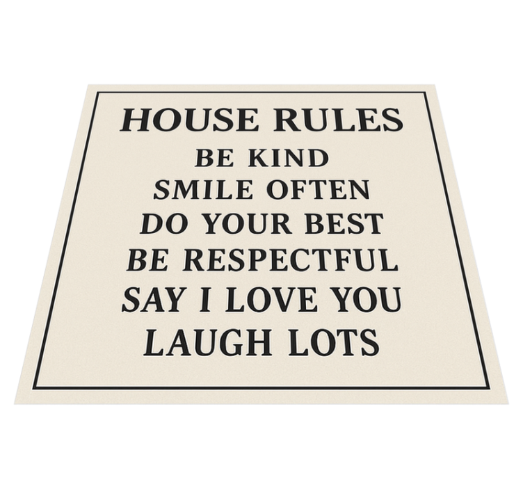 Custom vinyl rug house rules - TenStickers