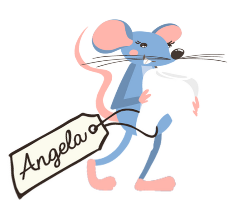 Animal vinyl rug blue mouse with name - TenStickers