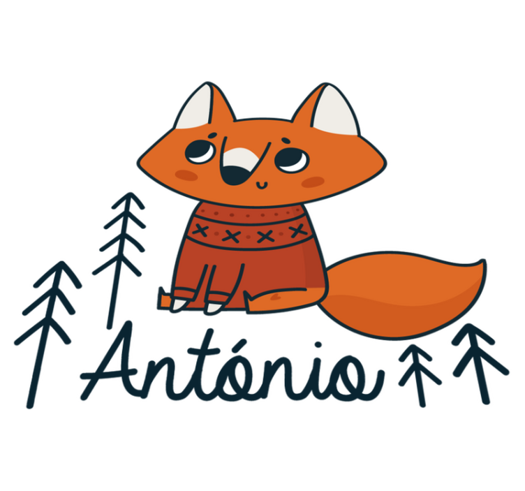 Nordic fox rug animal vinyl rug - TenStickers