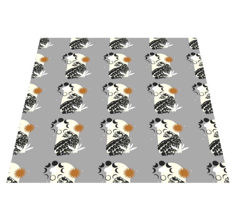 Animal vinyl rug black leopard under moon pattern - TenStickers