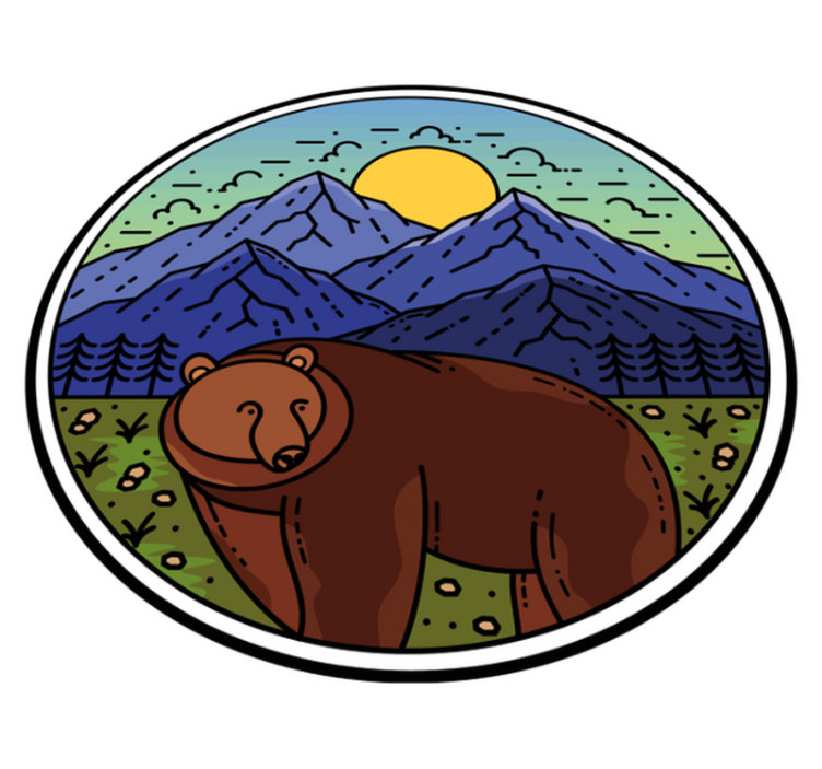 Animal vinyl rug bear in the woods - TenStickers