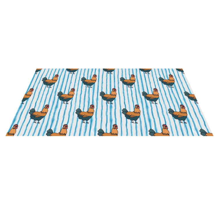 Charming hen motif animal vinyl rug - TenStickers