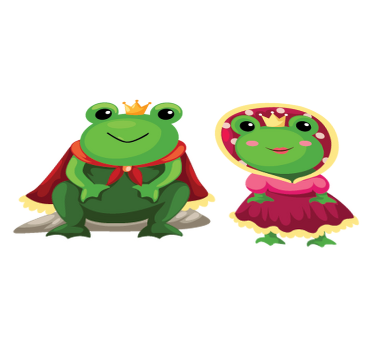 Animal vinyl rug king and queen frogs - TenStickers