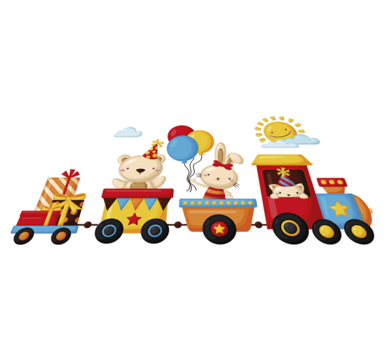 Animal vinyl rug animal train - TenStickers