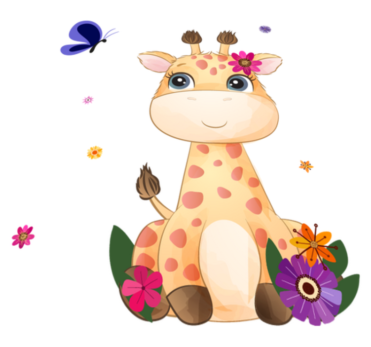 Animal vinyl rug wild africa kids giraffe girl - TenStickers