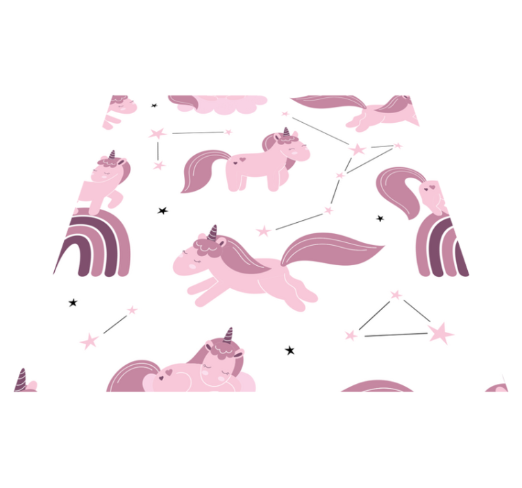Animal vinyl rug featuring unicorns and constellations - TenStickers