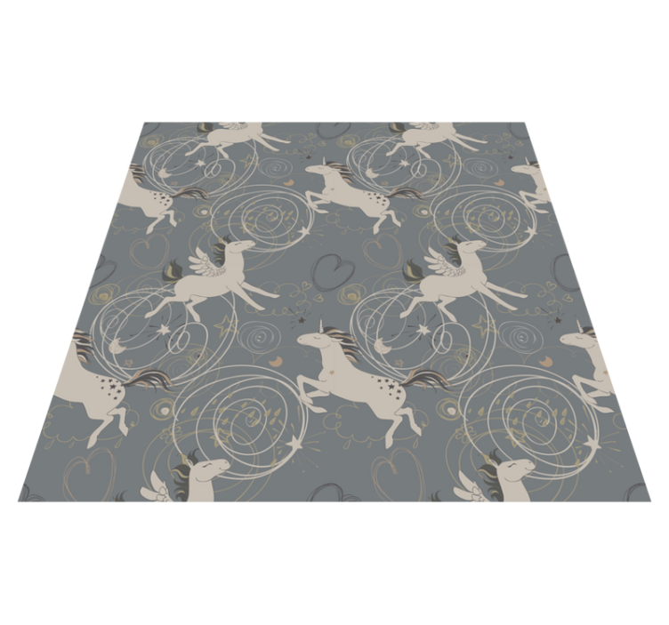 Animal vinyl rug with pegasus unicorns on dark backdrop - TenStickers