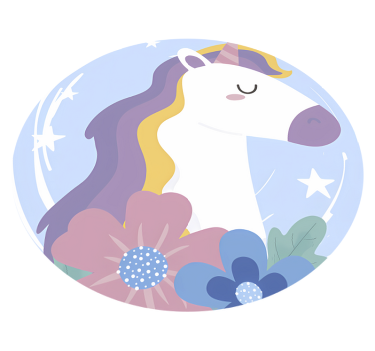 Animal vinyl rug bright mane unicorn - TenStickers