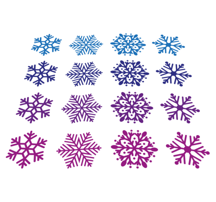 Christmas vinyl rug purple and blue snowflakes - TenStickers